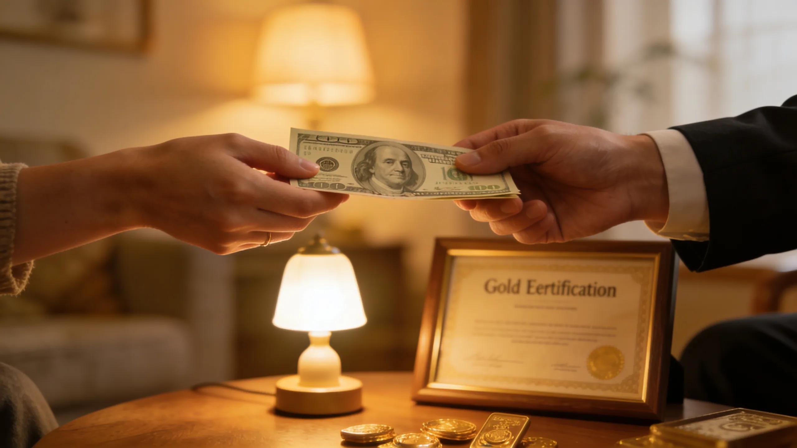 Instant cash payment provided to client after gold valuation in Prospect