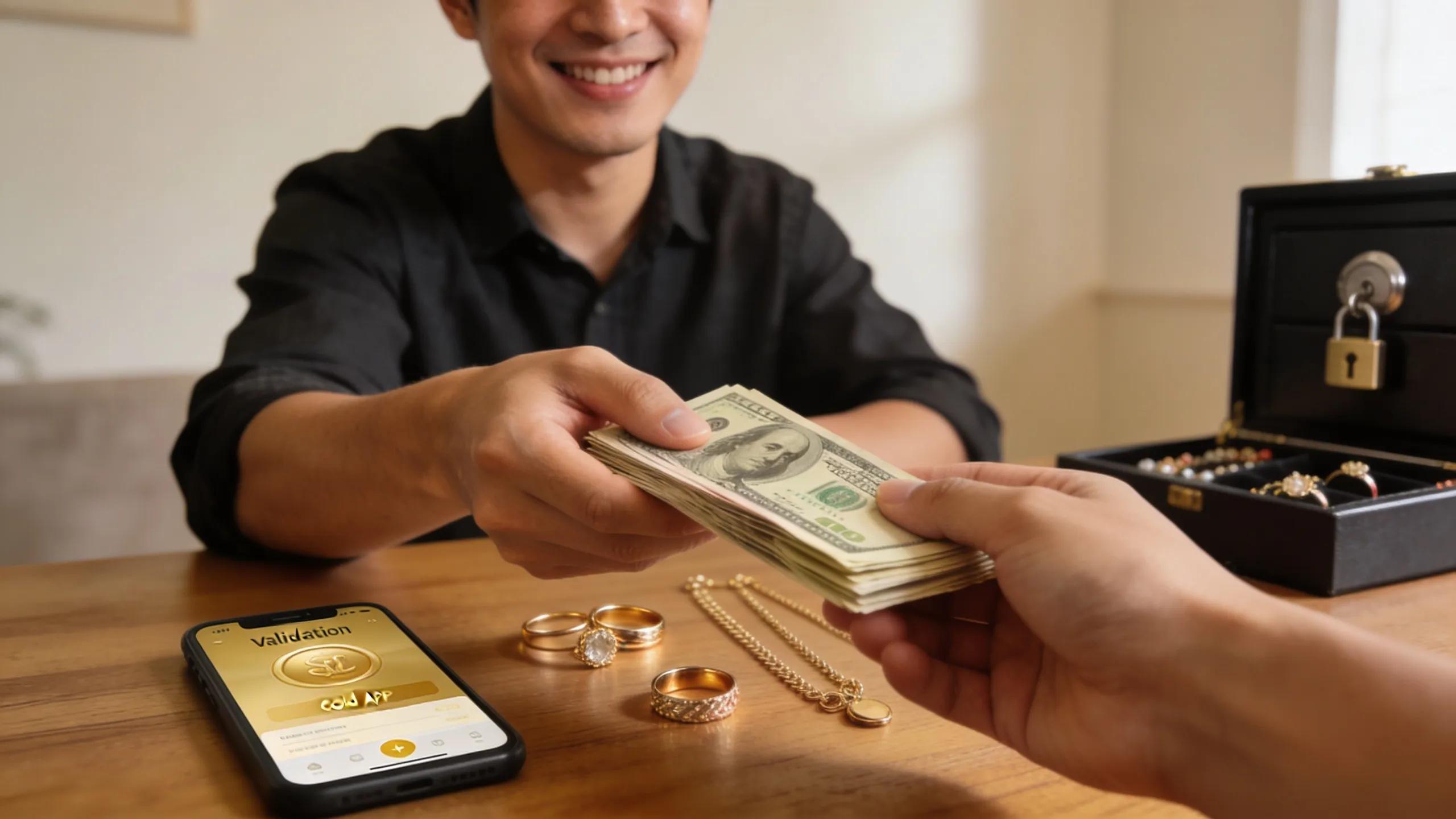Cash payment transaction for gold sales in Adelaide