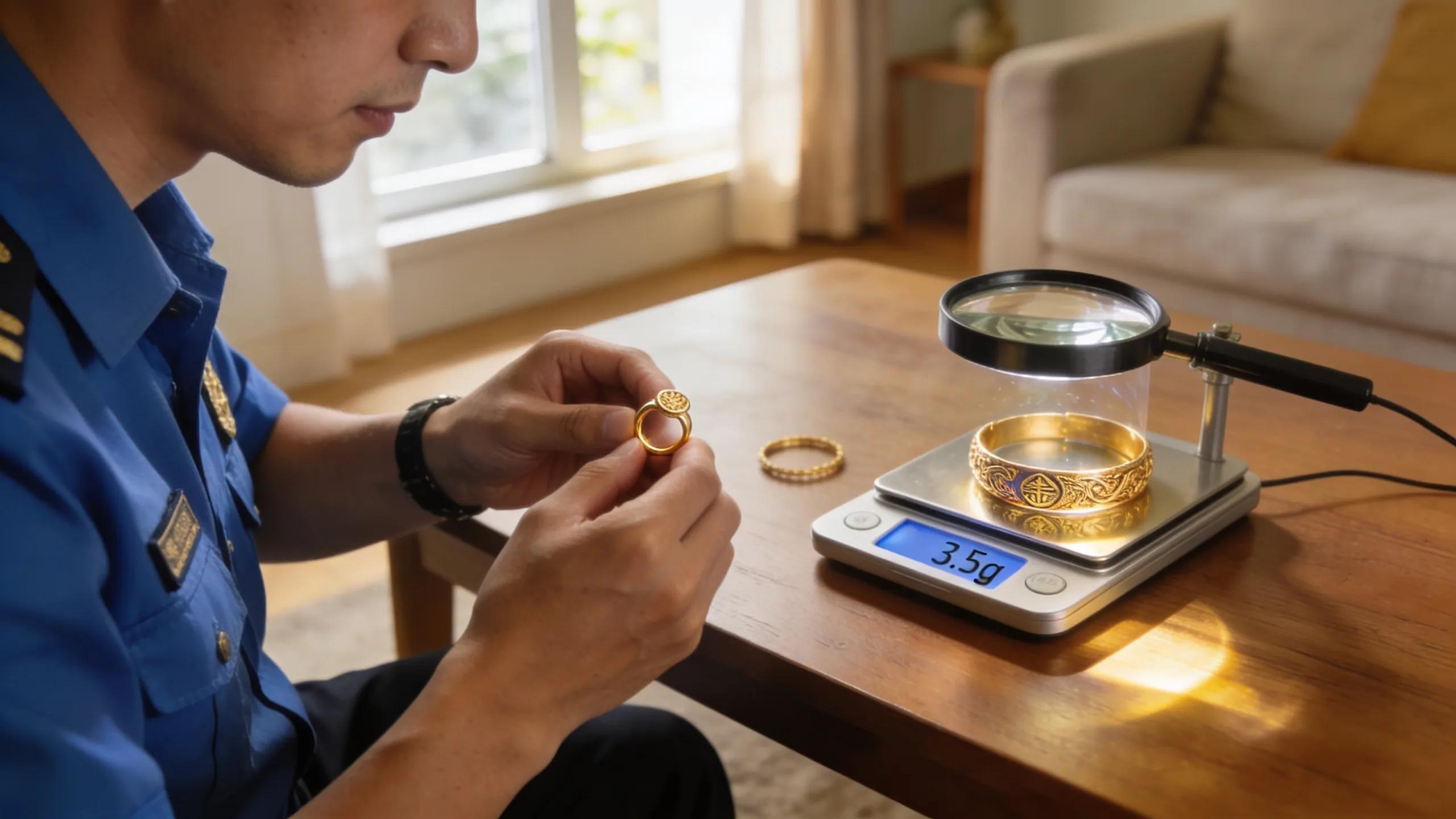 In-home valuation process of gold jewellery by a mobile gold buyer in Norwood